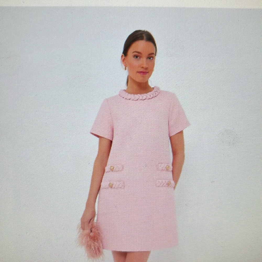 NWT Tuckernuck Blossom Pink Tweed Jackie Dress